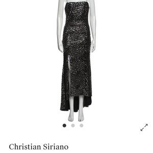 Christian Siriano Strapless Black Sequin Dress